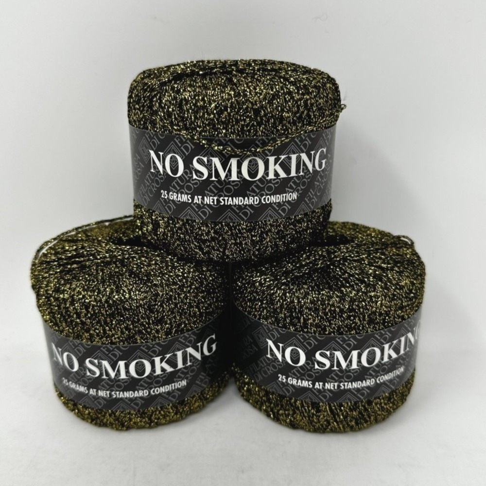 Filatura Di Crosa No Smoking Yarn Black Gold Metallic Lot of 3 Made in Italy